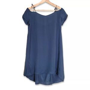 TOPSHOP 100% Silk off the shoulder dress‎ 4 nwt black